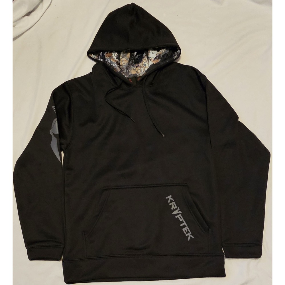 NWOT Men's Kryptek Tartaros Black Hoodie With Highlander Lined Hood Size Small